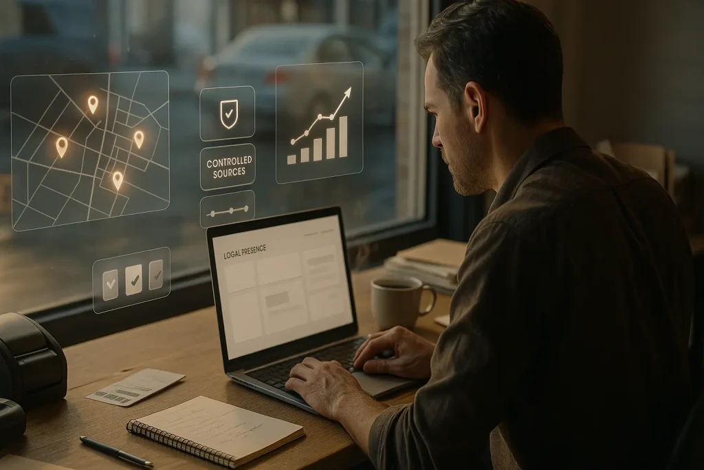 Discover why 86% of local AI citations come from sources you control. Learn the AMP method to dominate AI search now.